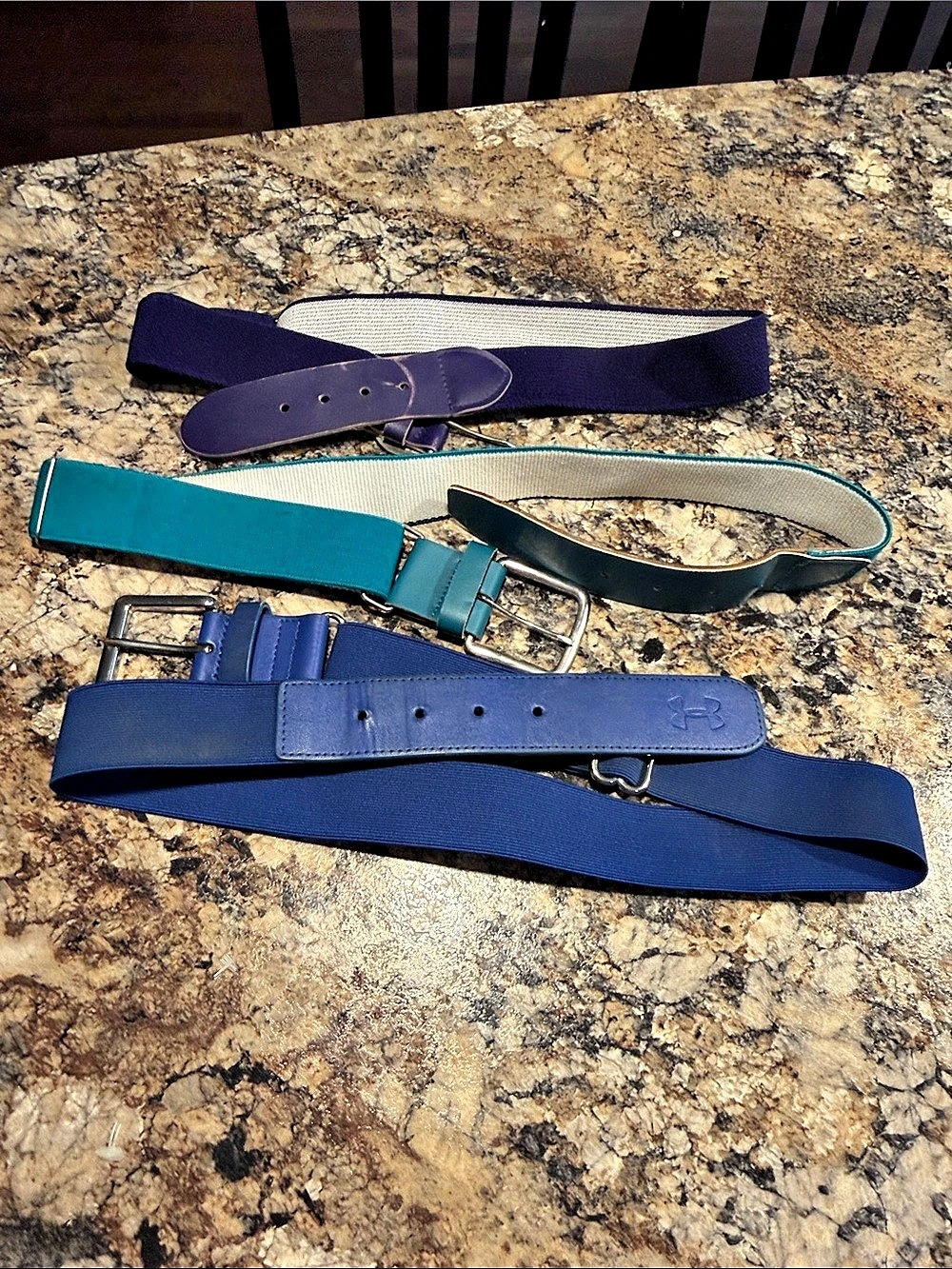 Under Armour UA Webbing baseball Belt Blue, teal, & Purple Belts